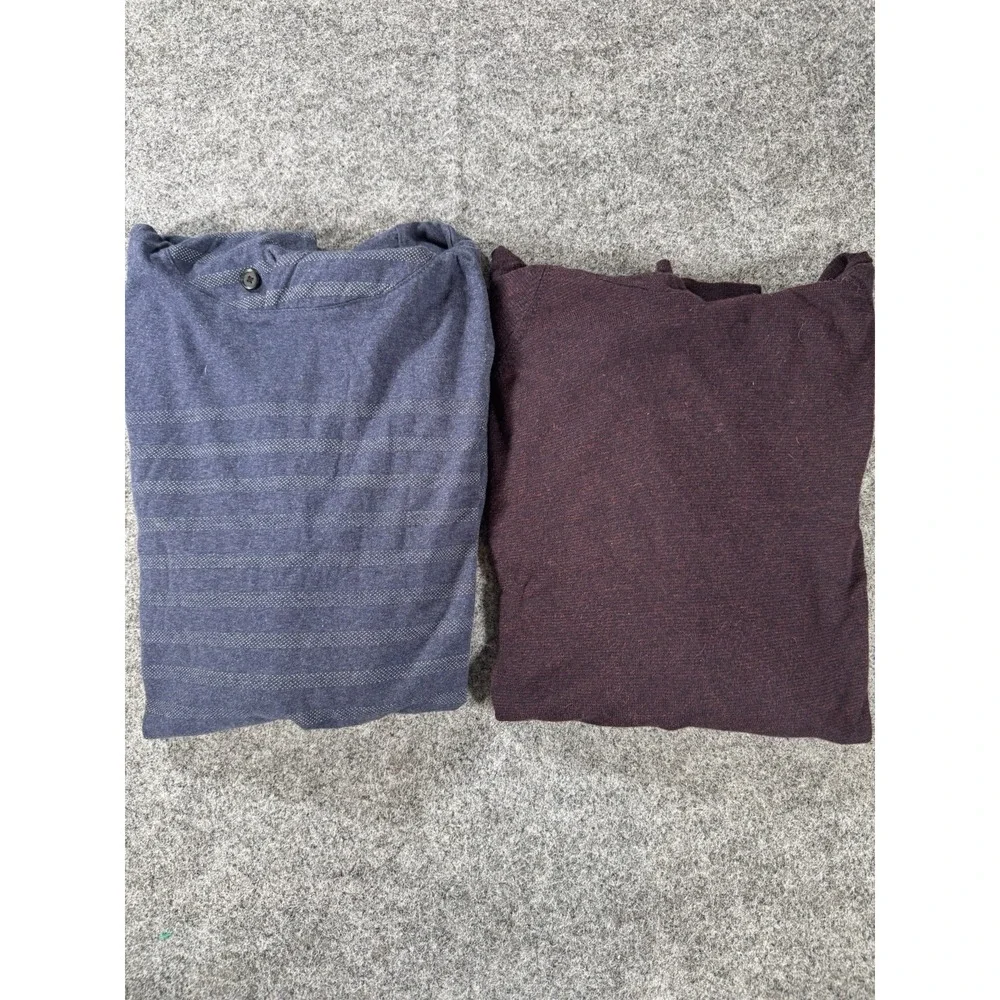 Banana Republic Mens XL Hooded Sweater Bundle Blue Burgundy Knit Pullover Lot 2